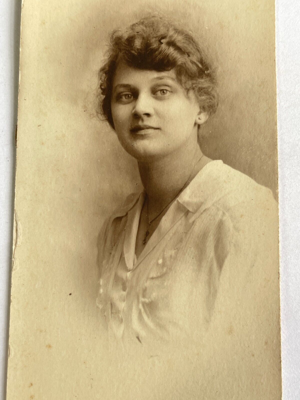 Q6 Photograph Long Thin Photo Bookmark Pretty Woman 1910-20s Lovely 