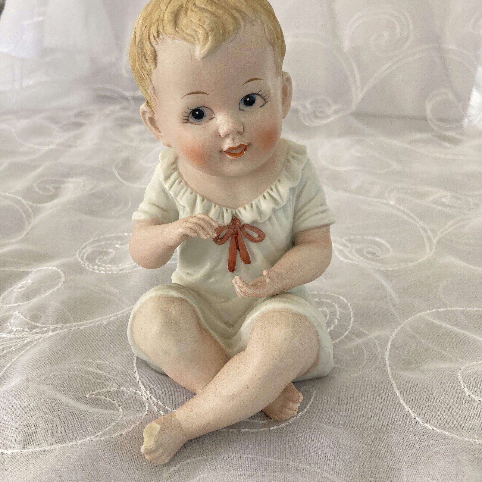 Vintage Andrea Bisque Baby Boy Figurine #7536