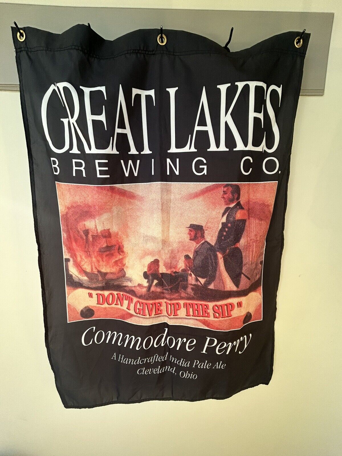 Great Lakes Brewing Company Commodore Perry Wall Hanging Flag Banner  42”x30”