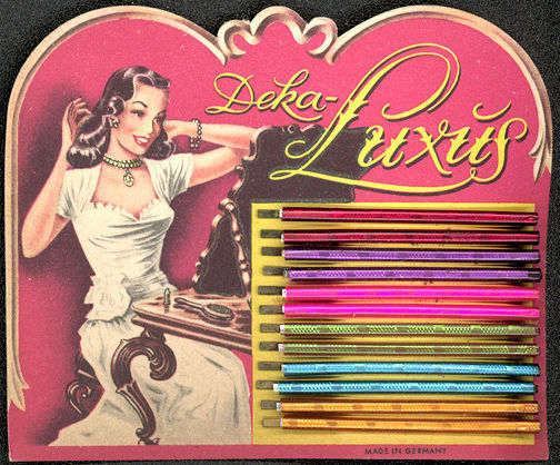 1930s Deka-Luxus High End Hairpin Card Lady is Detailed. Spectacular Graphics