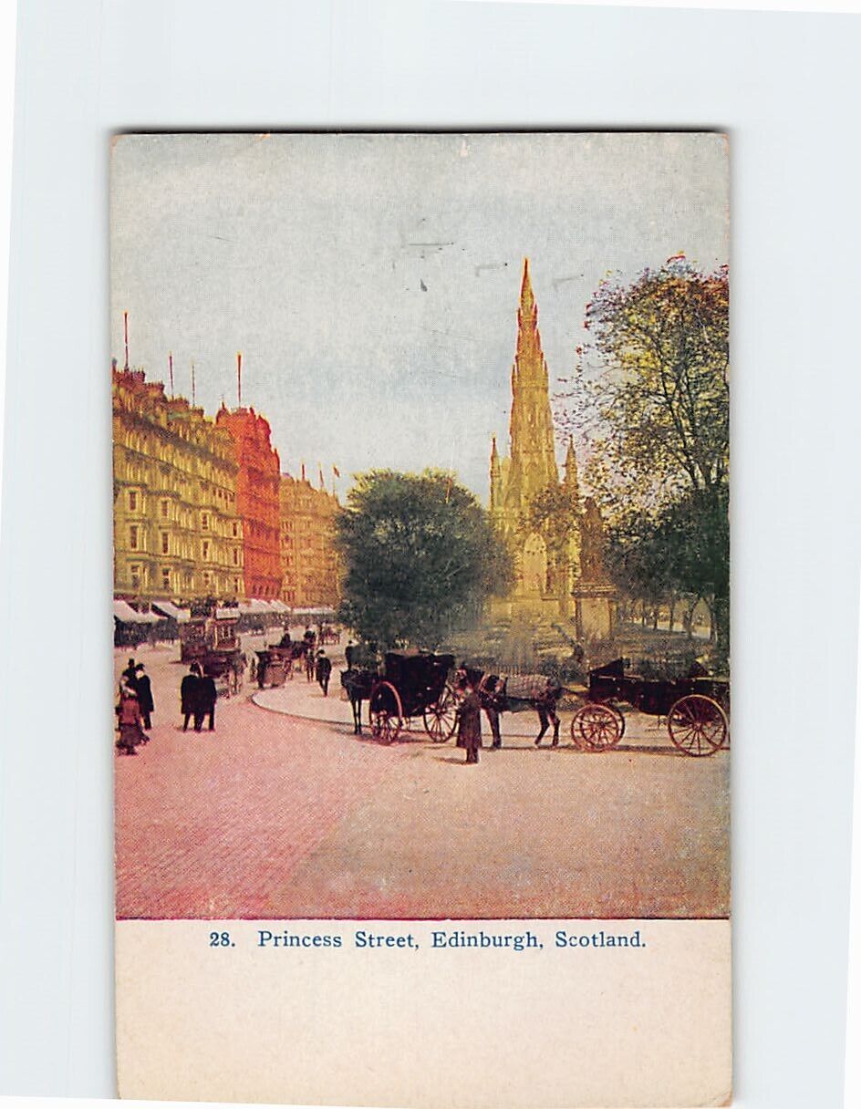 Postcard Princess Street Edinburgh Scotland