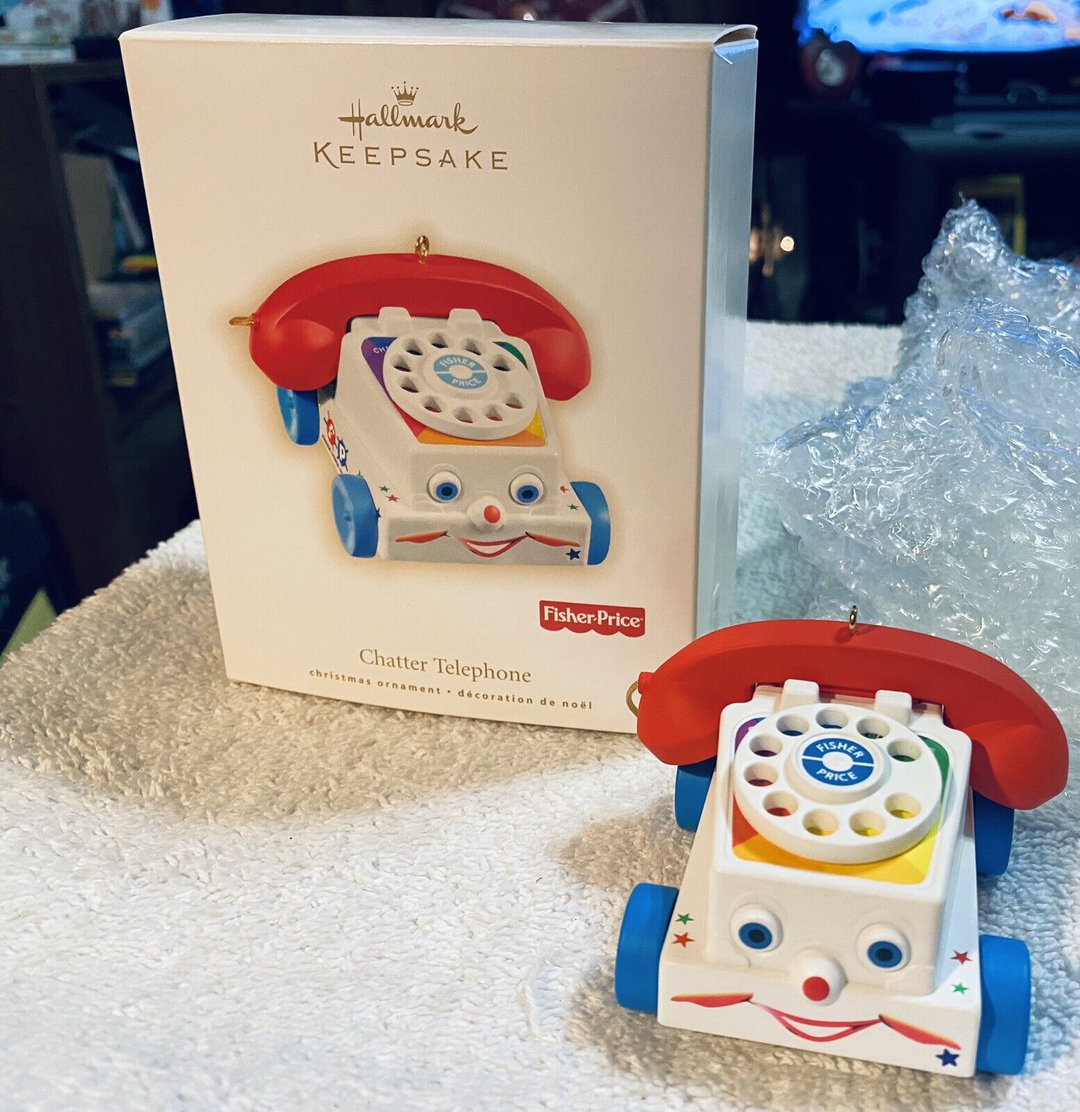 Hallmark Fisher Price Chatter Telephone Christmas Ornament New In Box 2009