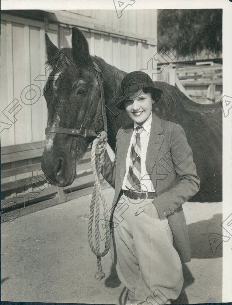1934 Actress Irene Bentley With Horse Old Jim in Smoky Press Photo