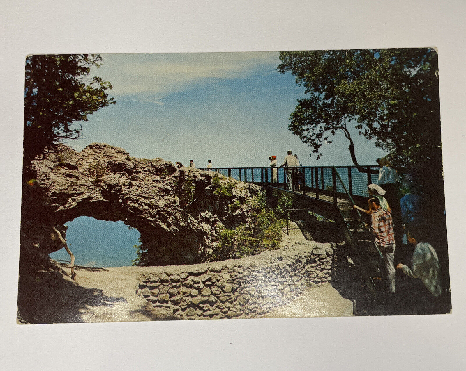Michigan MI Mackinac Island Arch Rock Postcard Old Vintage Card View Standard P2