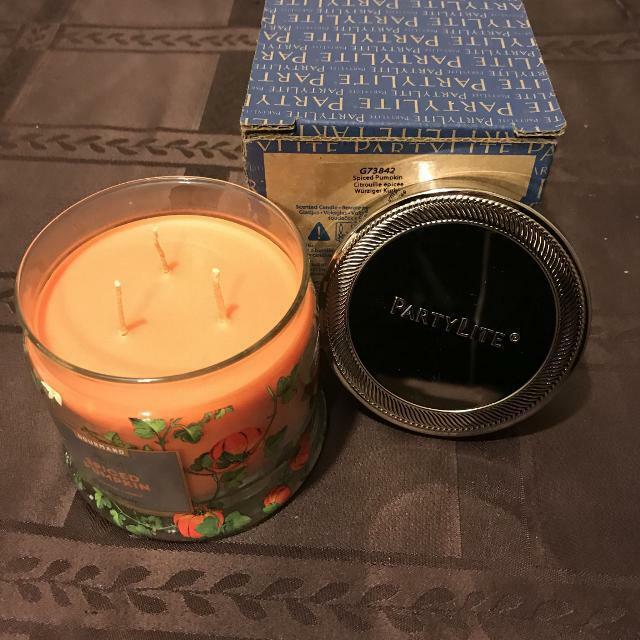Partylite SPICED PUMPKIN SIGNATURE 3-wick JAR CANDLE  BRAND NEW  