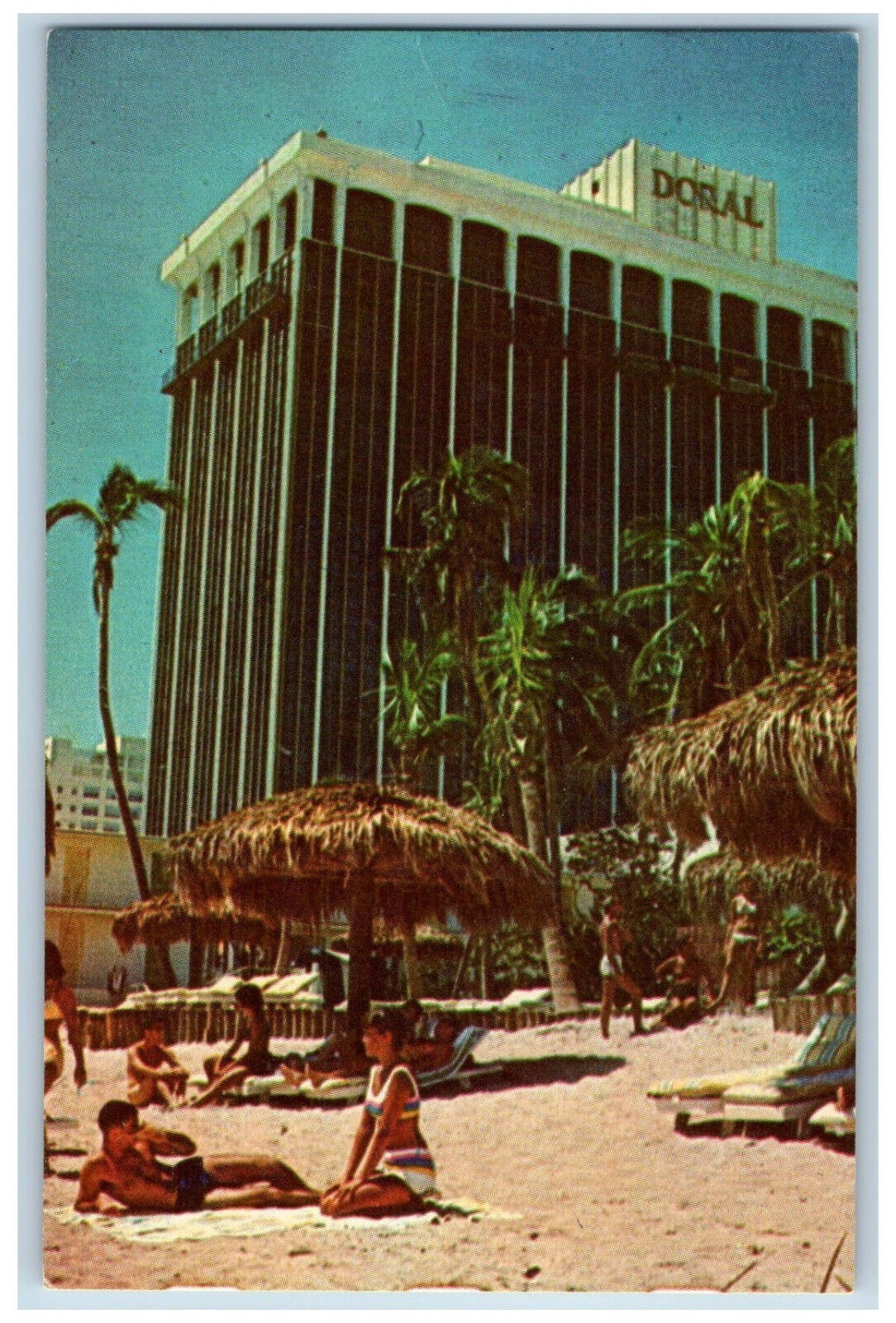 French Polynesia Postcard Doral on the Ocean Tahitian Beach c1950's Antique