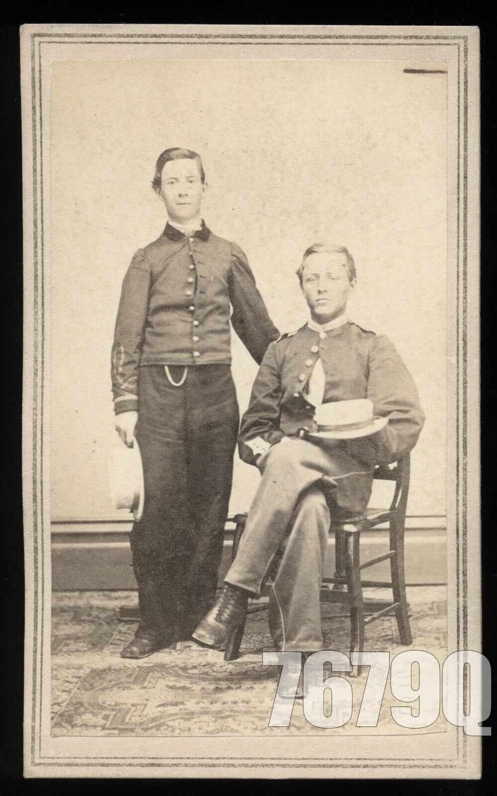 Civil War Boys 36th Illinois Infantry Musicians 1860s CDV Photo Tax Stamp