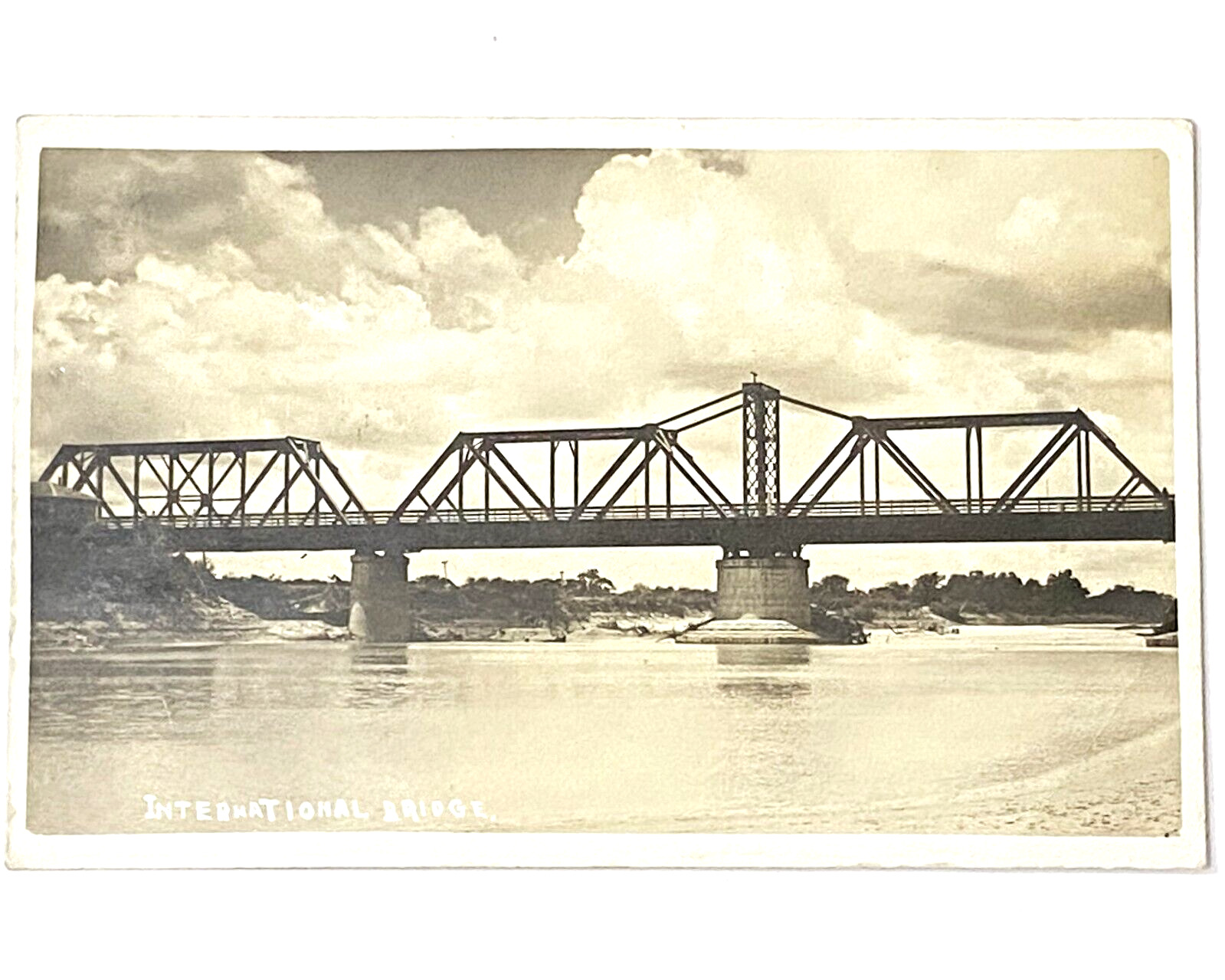 1910-1918 Vtg RPPC International Bridge Brownsville TX Matamoros Mexico Postcard