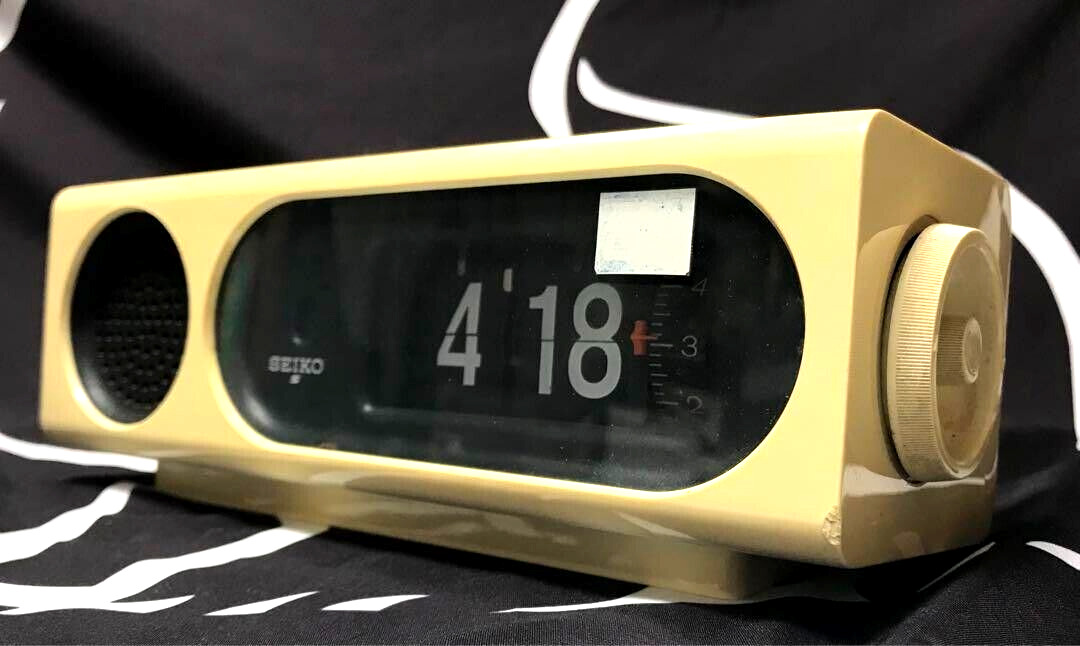 SE|KO Flip Clock Alarm DP685C beige Body Space age Vintage Excellent from japan