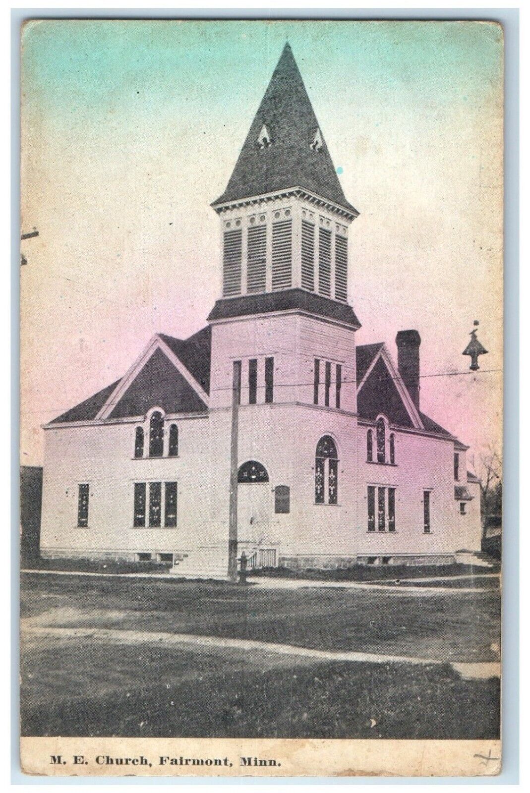 c1910 ME Church Chapel Exterior Building Fairmont Minnesota MN Vintage Postcard