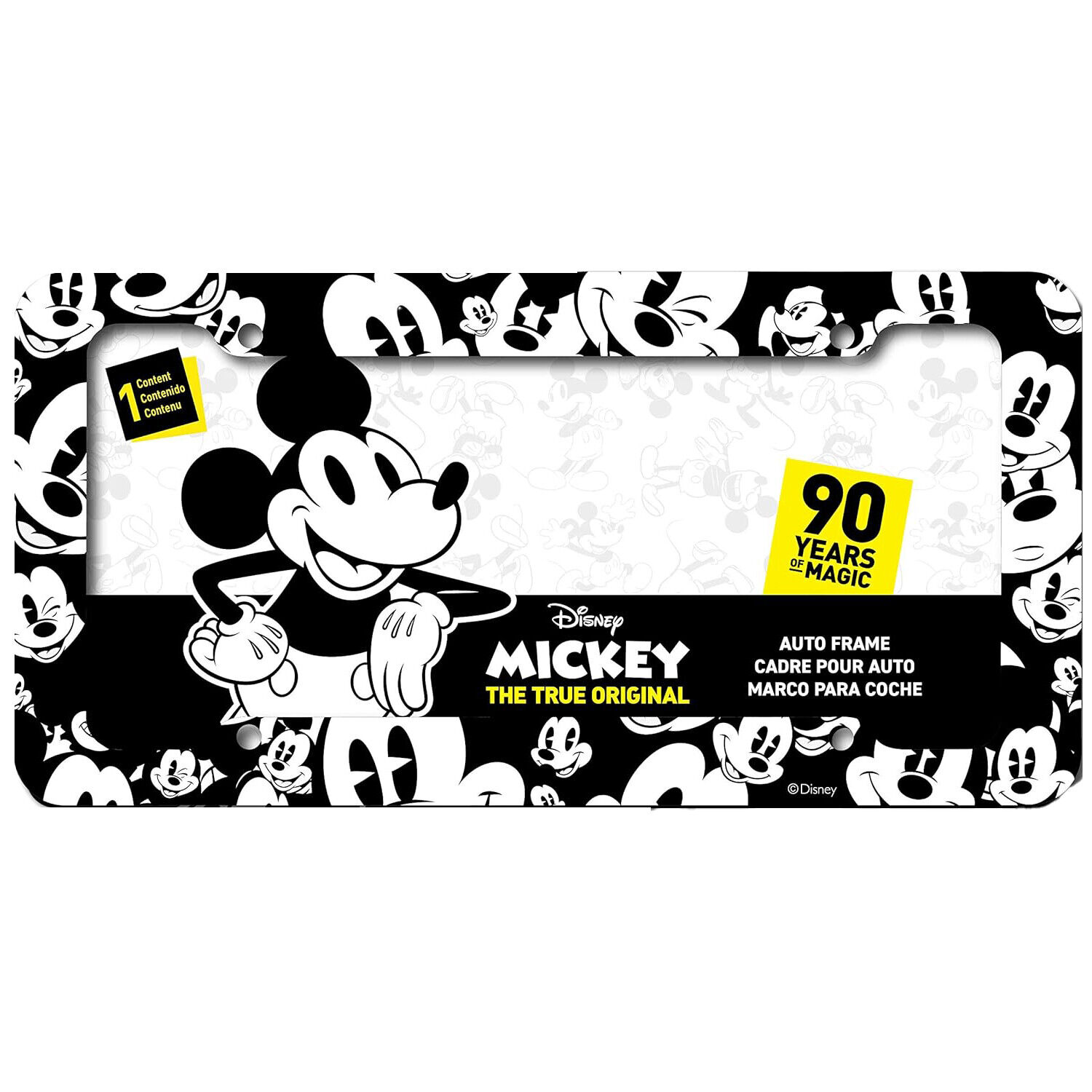 Chroma Mickey Mouse Head License Plate Frames, Plastic Car License Plate