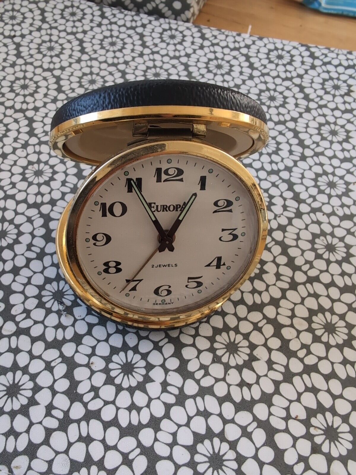 Vintage Europa Travel Clock Wind Up Immaculate Condition 