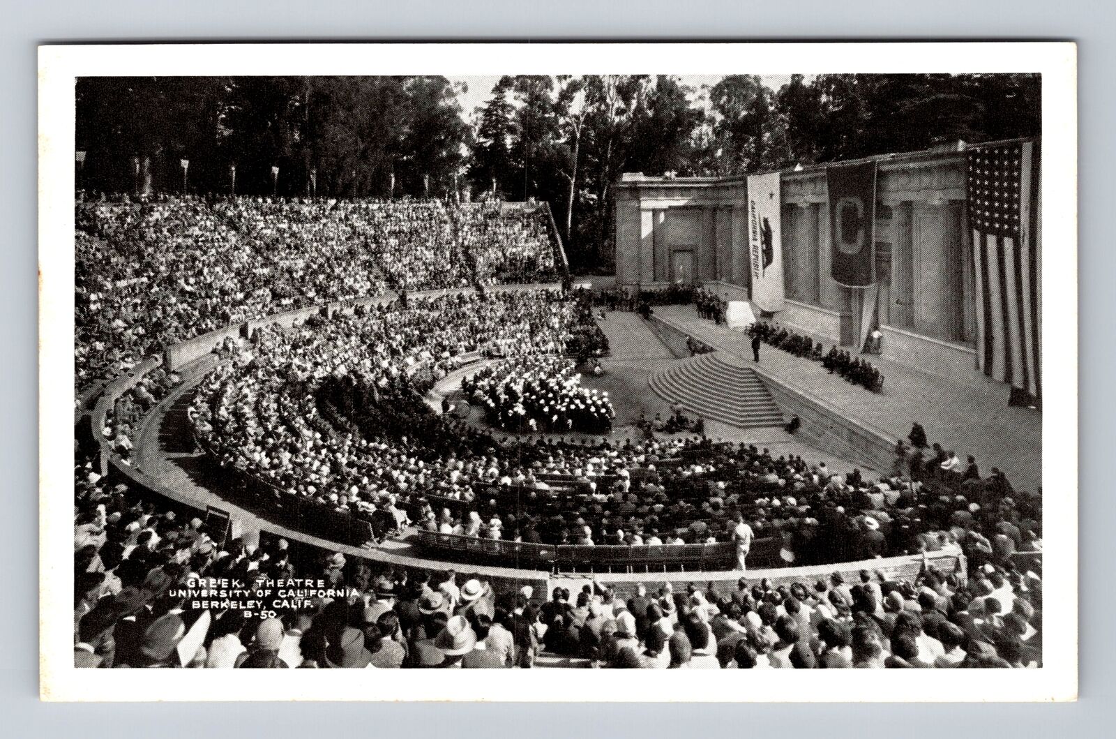 Berkeley CA-California, Greek Theater, University, Antique, Vintage Postcard
