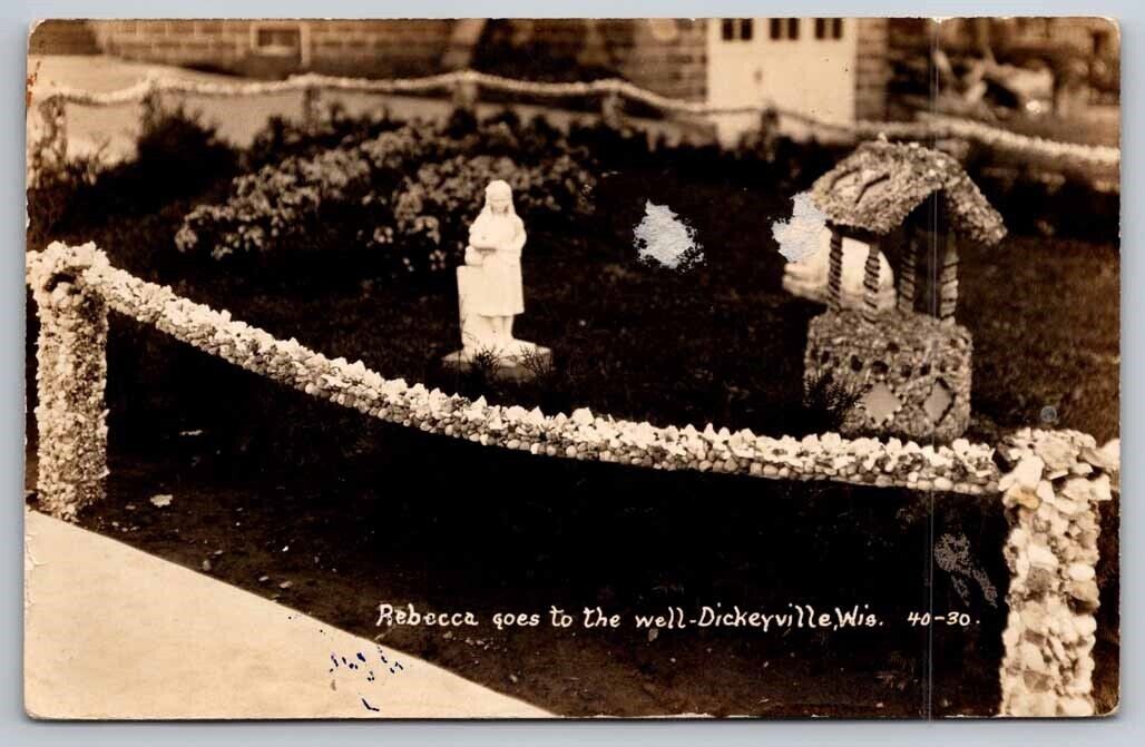 Dickeyville WI Wisconsin Rebecca Goes to the Well Postcard RPPC