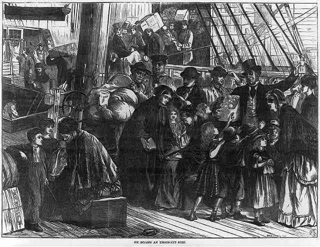 On board an emigrant ship,December 30,1871,children,men,women,emigration