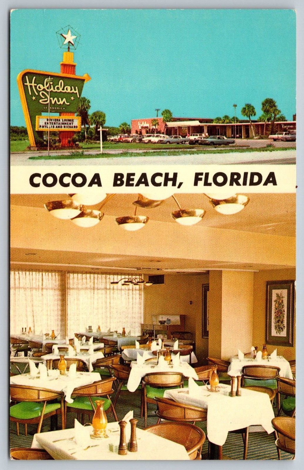 COCOA BEACH, Florida FL  Roadside HOLIDAY INN at Cape Kennedy 1960s  Postcard