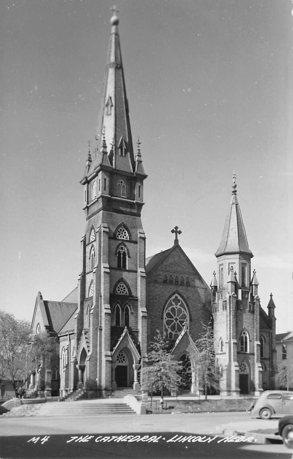 Lincoln Nebraska NE Cathedral Church Building Real Photo RP Postcard