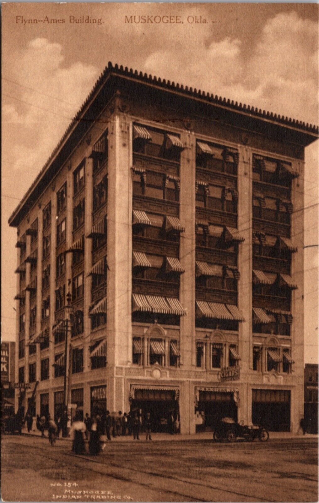Postcard Flynn-Ames Building in Muskogee, Oklahoma