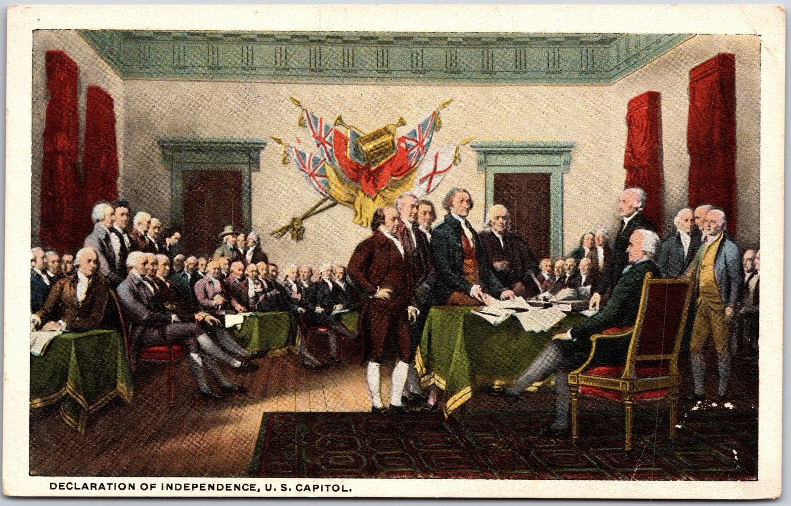 Washington DC, Declaration of Independence U.S. Capitol, Painting, Art, Postcard