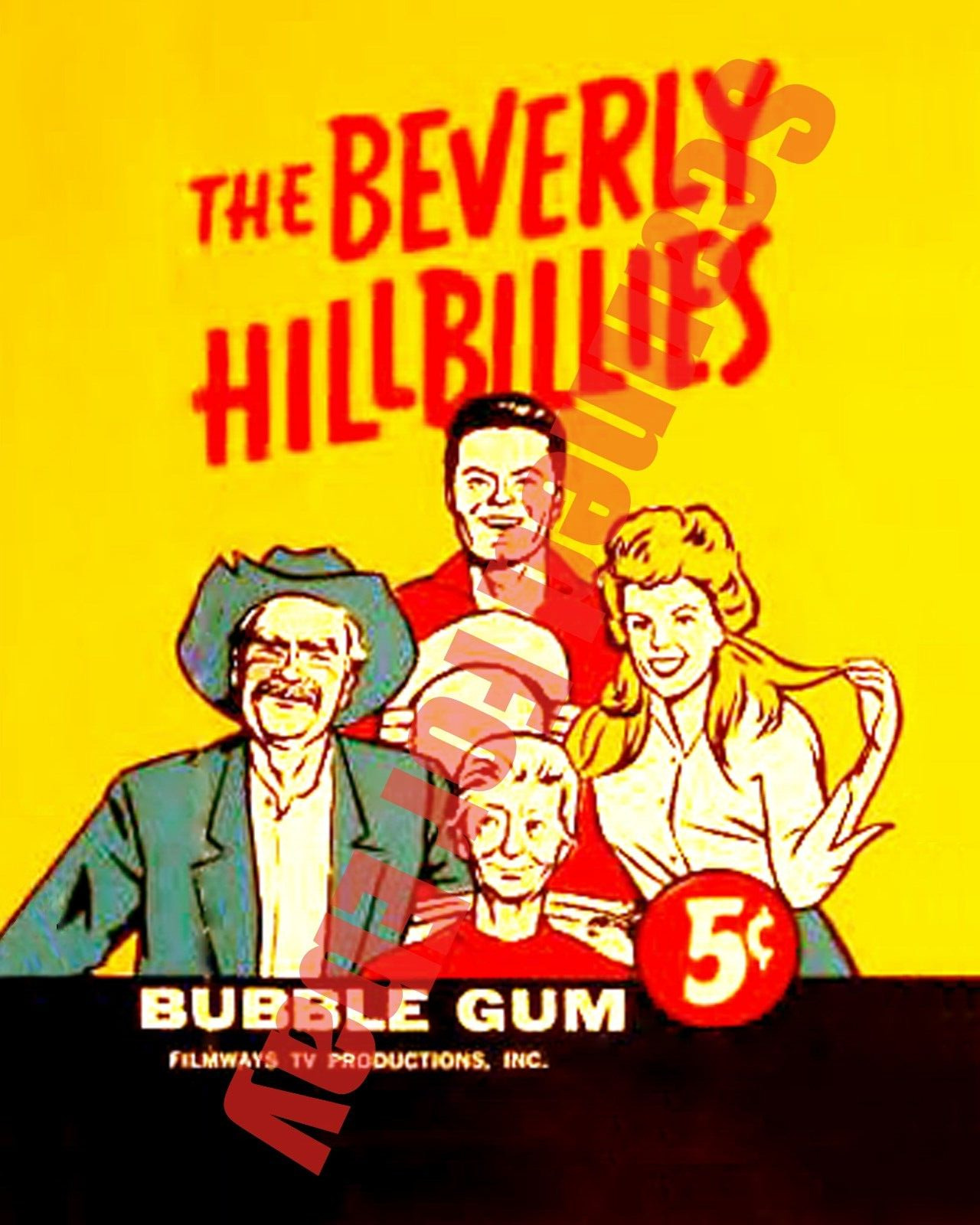 1963 TOPPS BEVERLY HILLBILLIES TV Show Card Wax Pack Wrapper 8x10 Photo