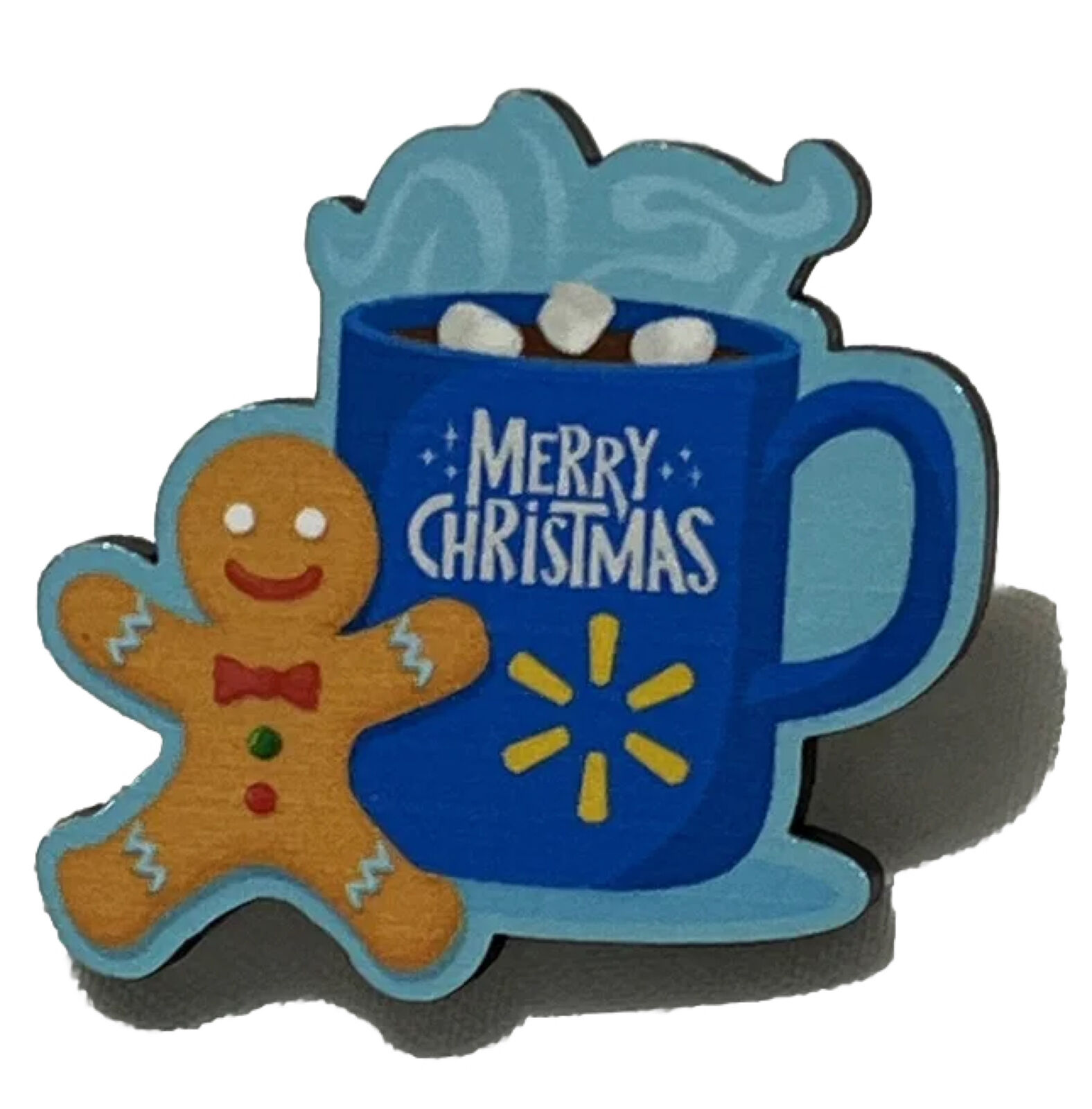 Rare WALMART Christmas Lapel Pin Gingerbread Man Hot Chocolate Holiday Mug
