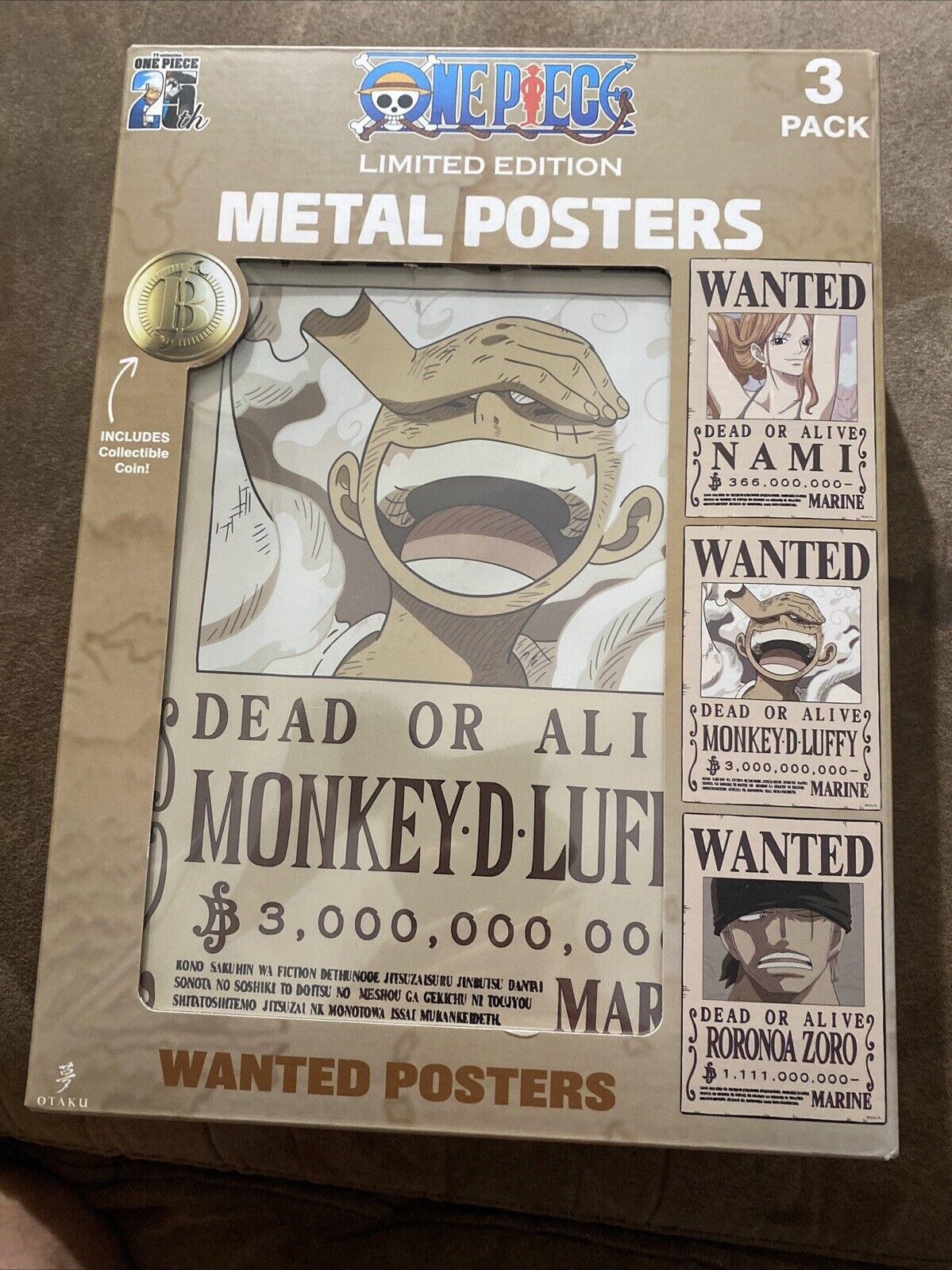 One Piece Limited Edition Metal Poster 3 Pack Collection