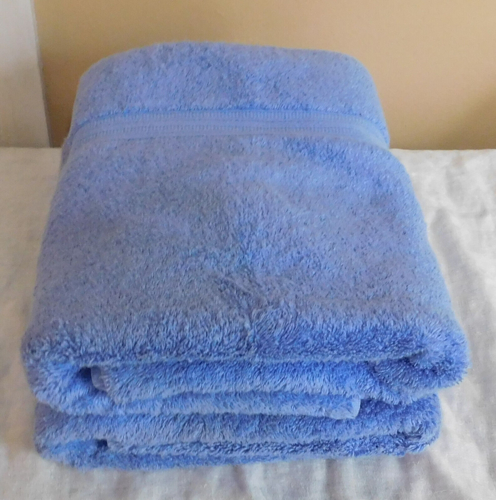 2 Vintage Ralph Lauren Heavy Blue Bath Towels 50\