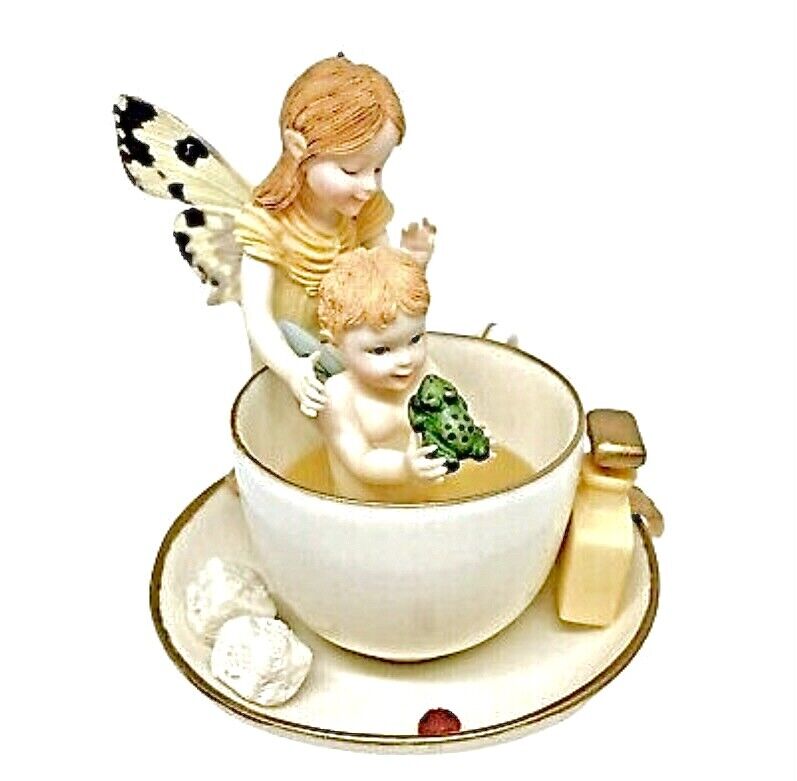 🇺🇸VINTAGE🇺🇸 COUNTRY ARTISTS BUTTERFLY FAIRIES BATH TIME FIGURINE✨NO BOX✨VTG