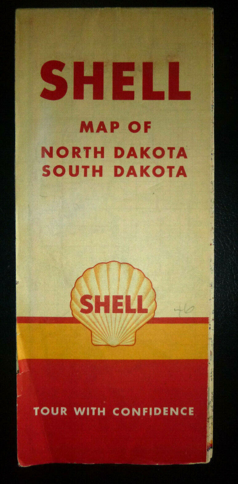 1946 North Dakota South Dakota road map Shell oil gas