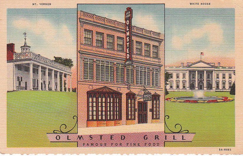  Postcard Olmsted Grill  Washington DC