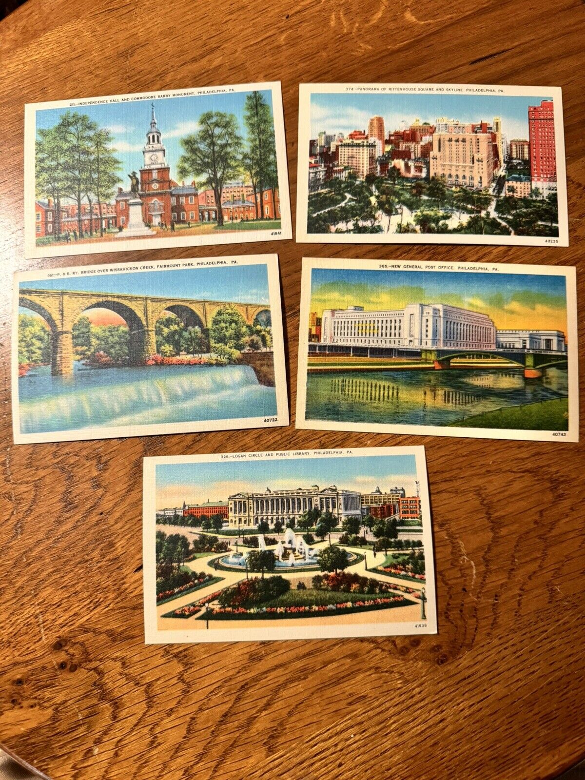 Vintage Linen Postcards Of Philadelphia PA. Lot Of 5 Postcards. New Old Stock.
