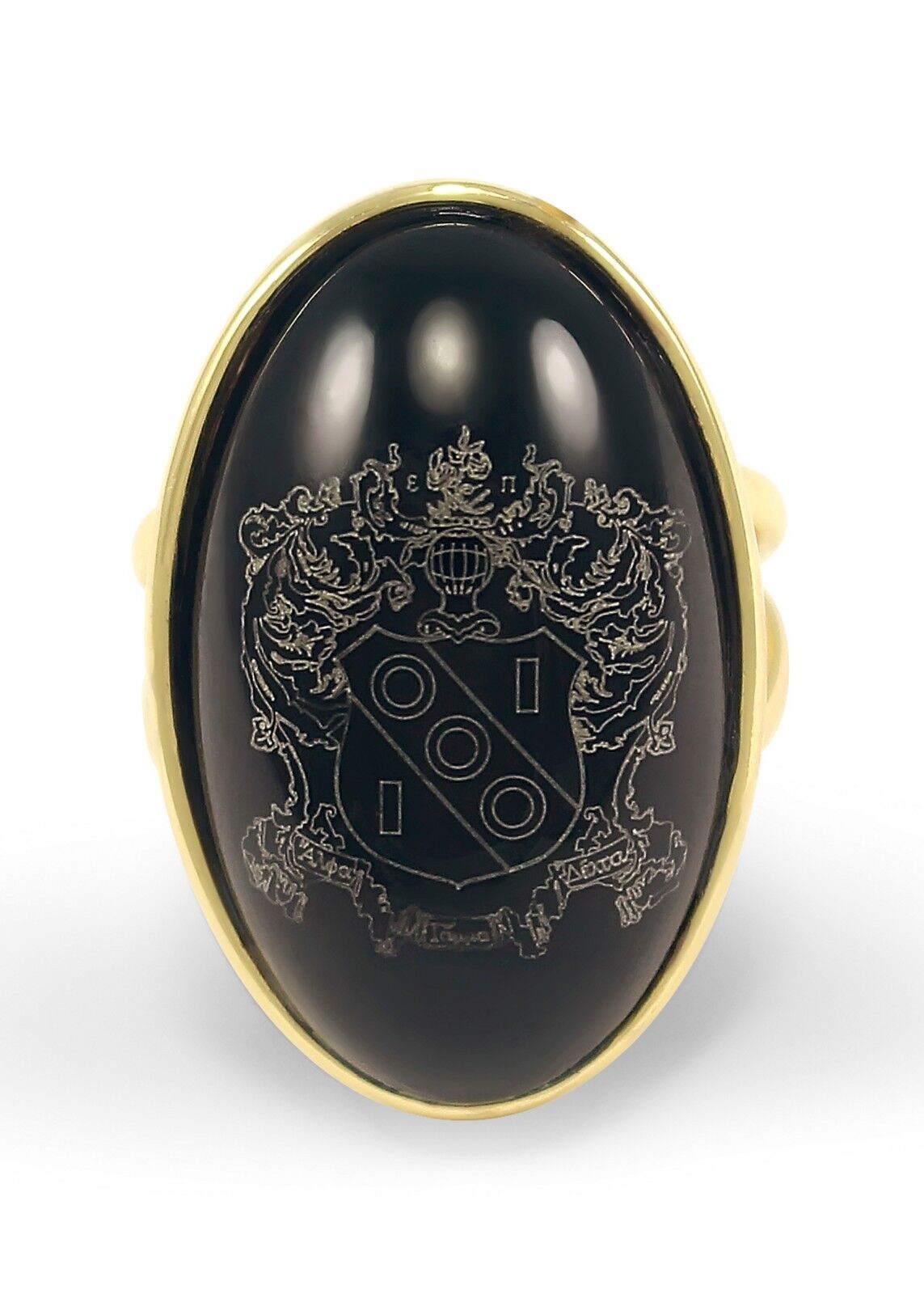 Alpha Gamma Delta Sorority Duchess Ring - 14k Gold Plated & Black Onyx- New