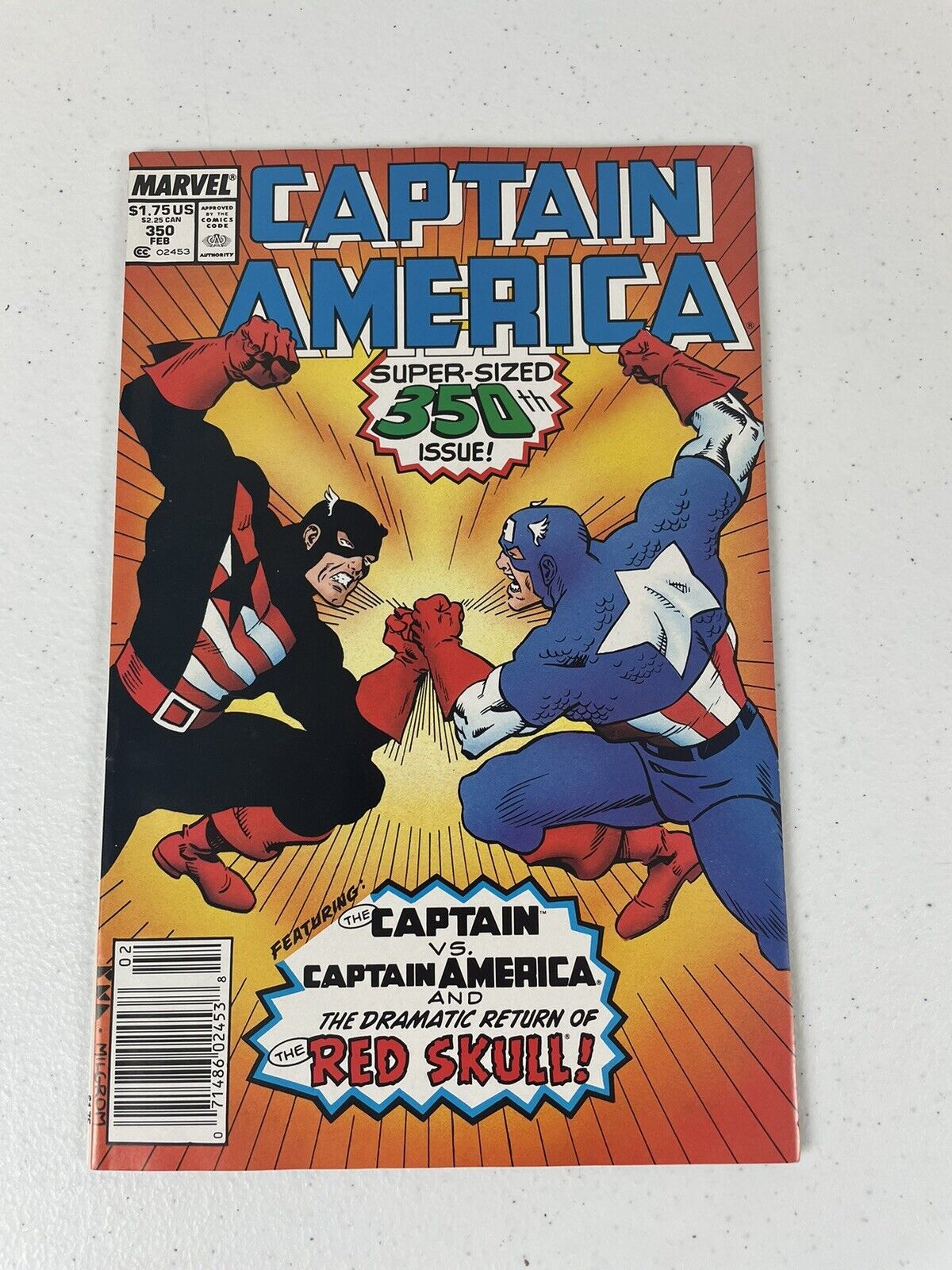 Captain America #350  Marvel Comics 1989 VF- Newsstand Edition Avengers US Agent