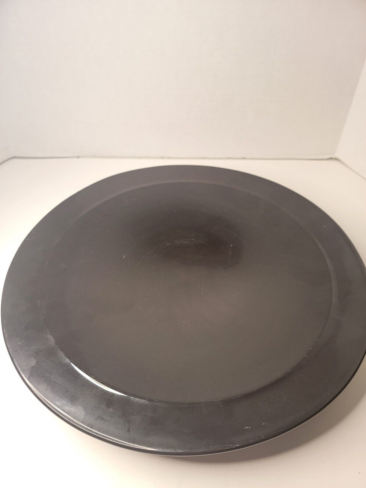 Vintage Salins Studio Large 14 Inch Black Round Plate Made In France Postmodern 