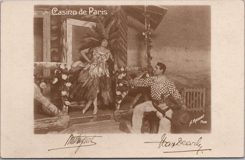 c1930s MISTINGUETT French Photo RPPC Postcard CASINO DE PARIS / H. Manuel Photo