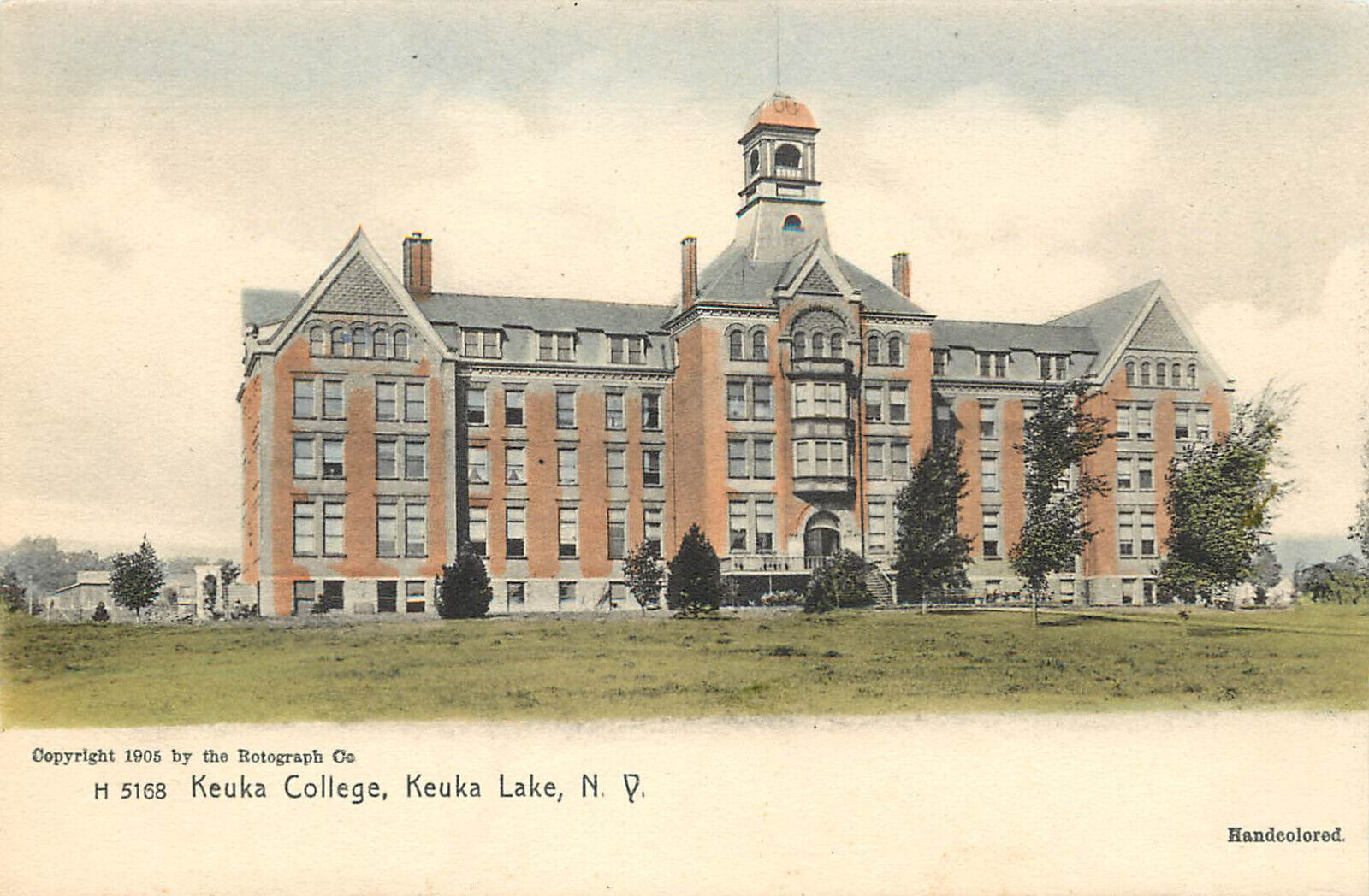 Hand Colored Rotograph Postcard H 5168 Keuka College Keuka Lake NY