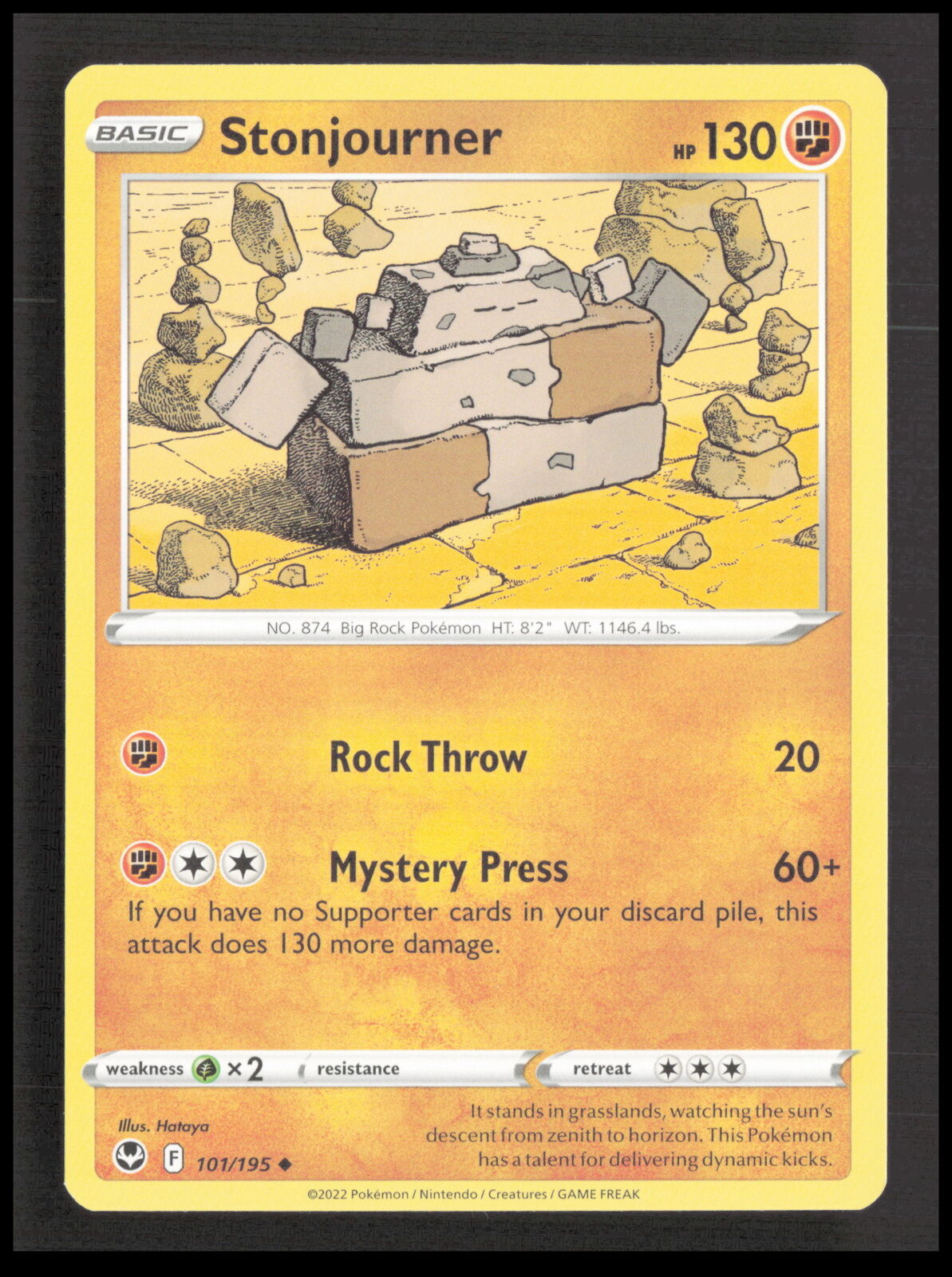 Stonjourner 101/195 Uncommon SWSH12: Silver Tempest Pokemon tcg Card CB-1-3-C-27