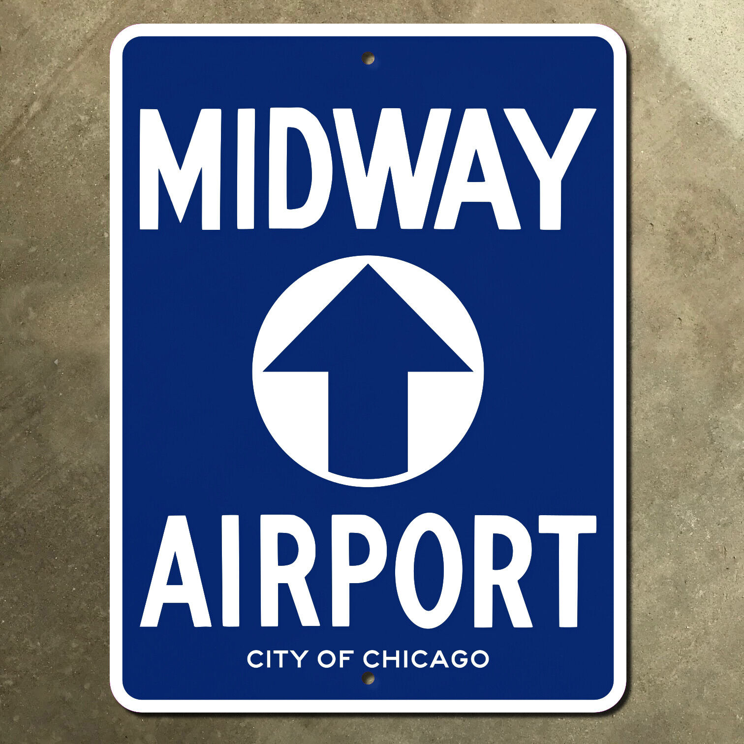 Chicago Midway Airport marker highway road sign Illinois MDW 18x24