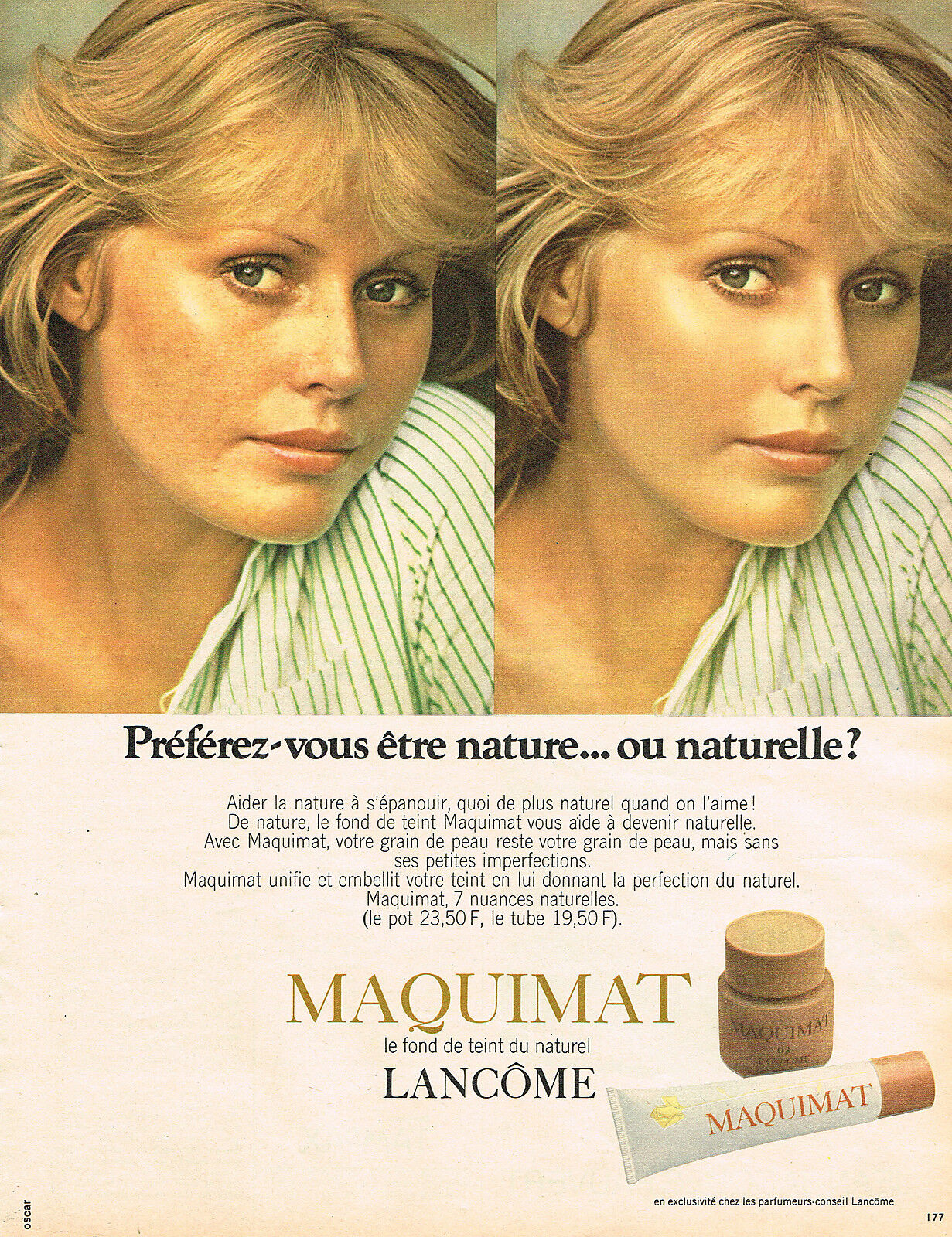 1973 LANCOME ADVERTISING ADVERTISEMENT MAQUIMAT cosmetics