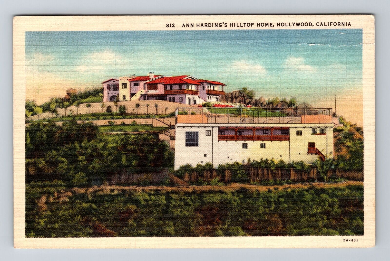 Hollywood CA-California, Ann Harding\'s Home, c1936 Antique Vintage Postcard