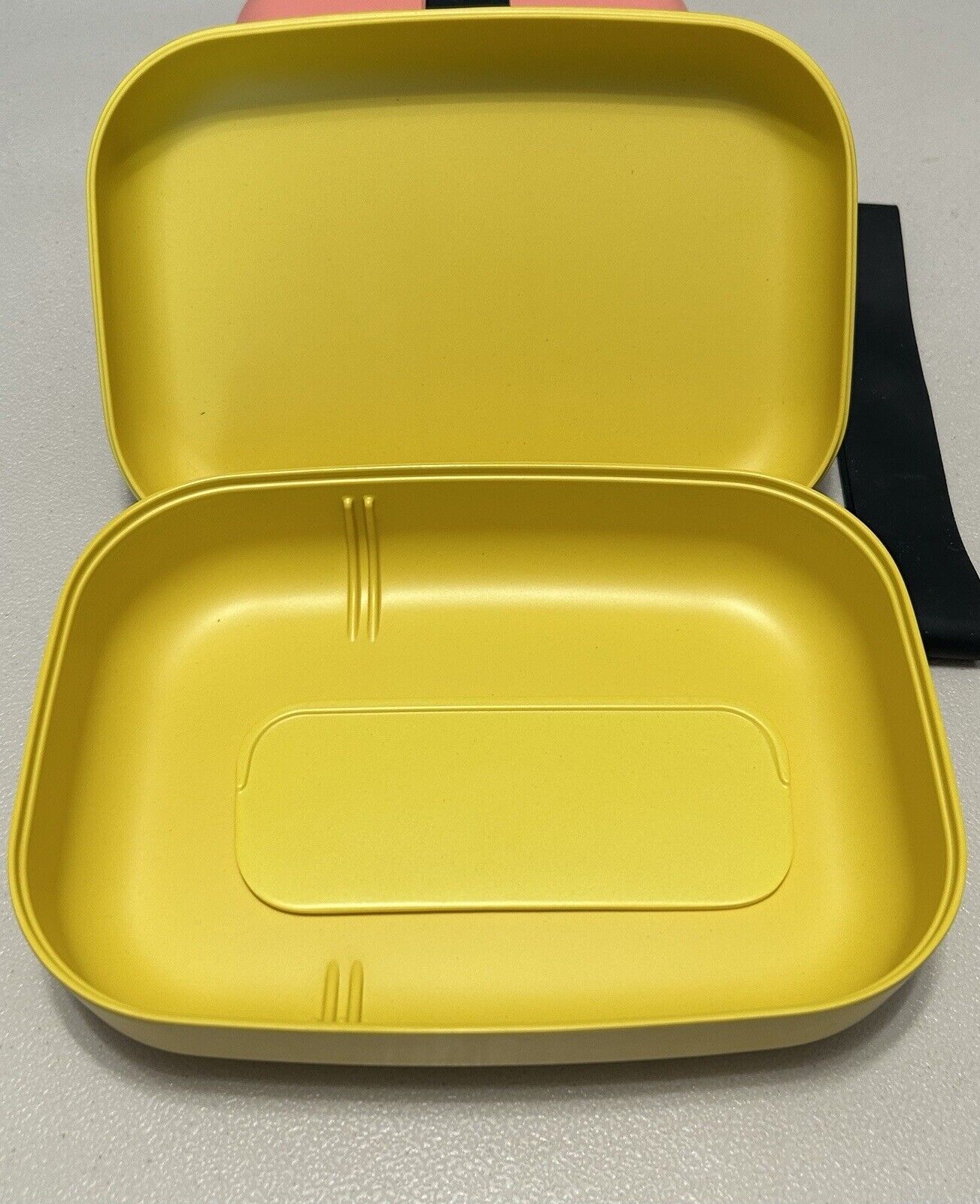 Rectangular Lemon Bento Lunch Box Biobu by Ekobo EUC 7.5” x 5.5” x 2.5”