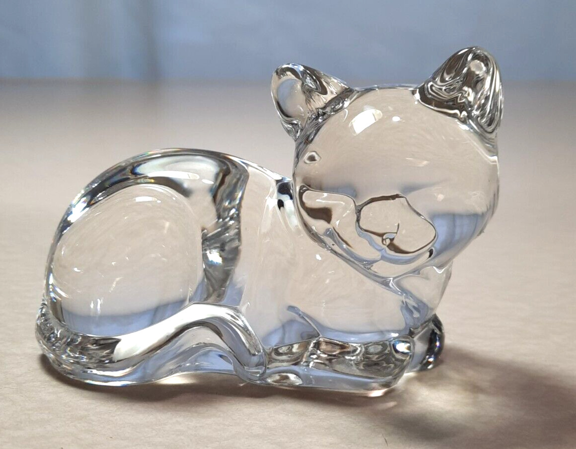 Cat Figurine Paperweight Princess House Pets Collection 24 Percent Lead Crystal