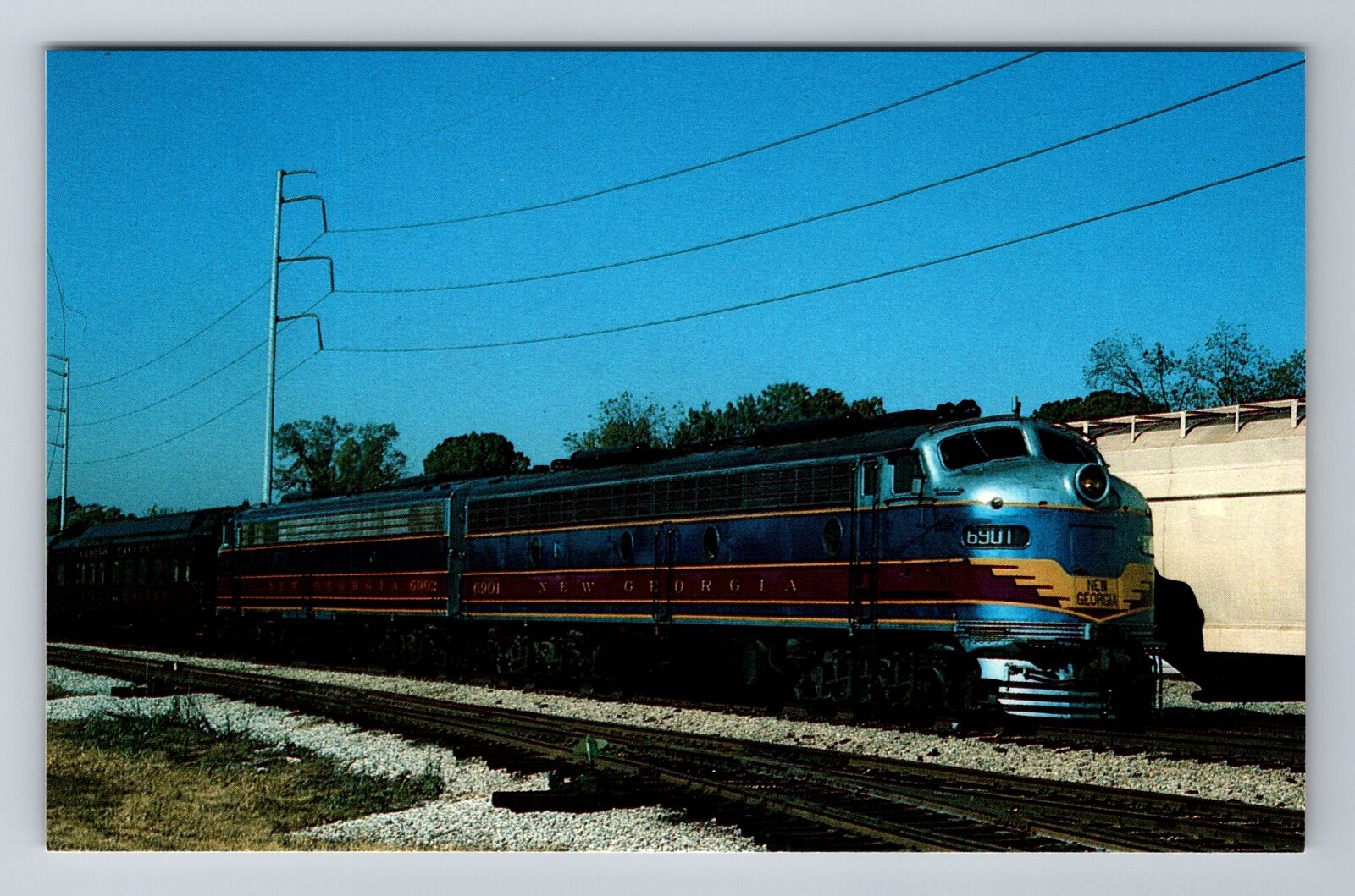 New Georgia Railroads EMD, E8 Unit Num 6901, Transportation, Vintage Postcard