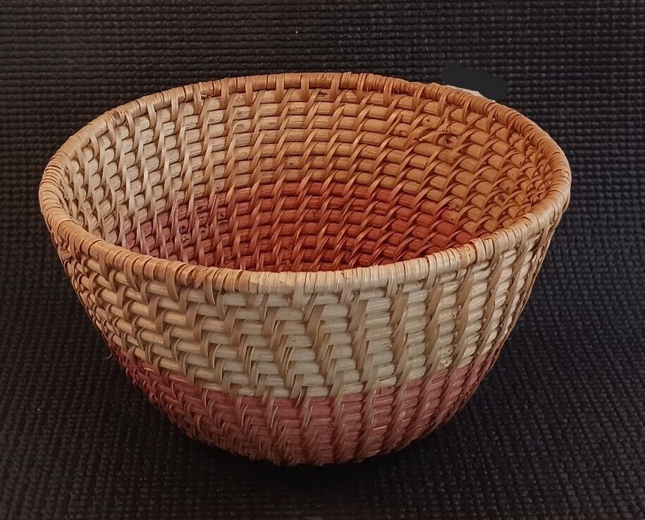 Woven Basket, Handmade, Two Tone