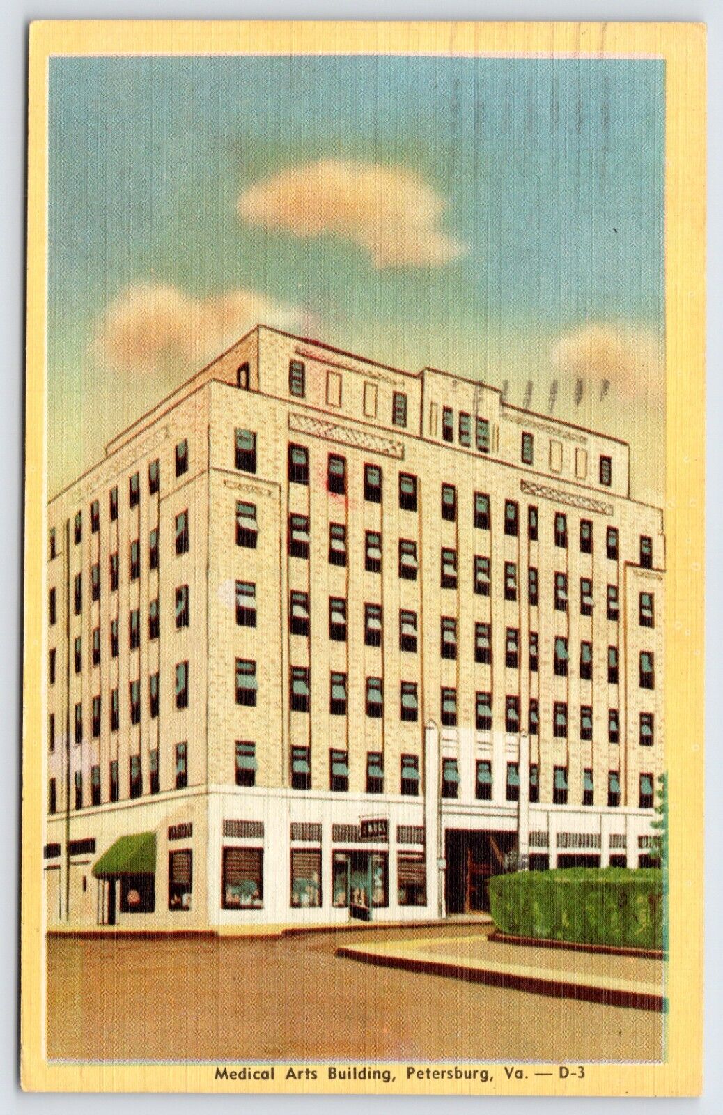 Postcard Medical Arts Building, Petersburg Virginia Posted 1946