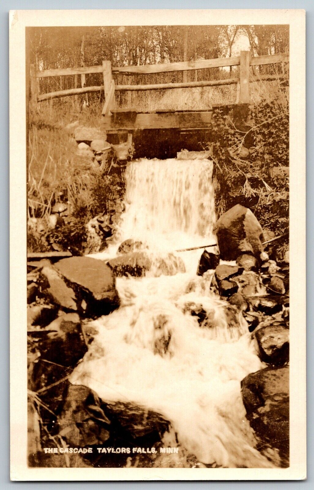 RPPC Vintage Postcard - The Cascade Taylors Falls, Minnesota - Real Photo