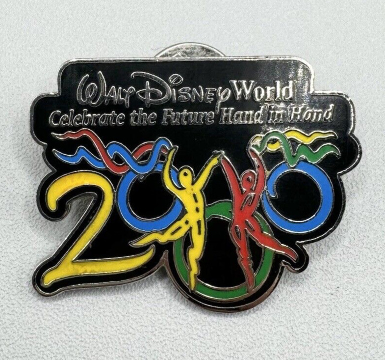 Vintage Walt Disney World Pin Celebrate The Future Hand in Hand Colorful 1 Inch
