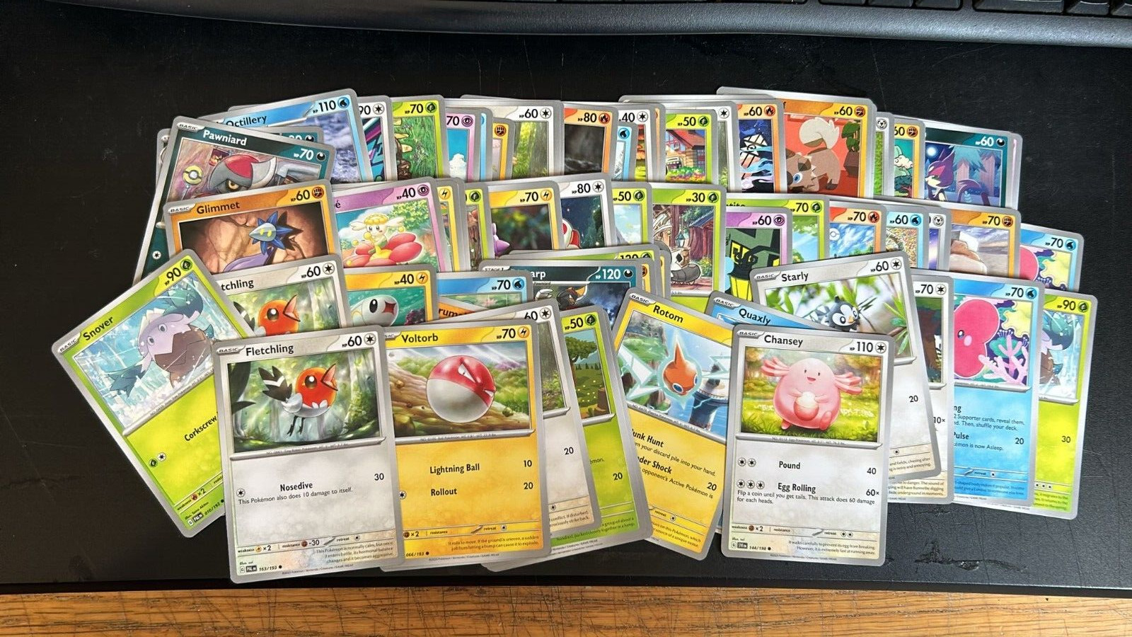162 Pokemon cards Bulk Mint Condition PALen SVIen OBFen PARen Non-Holo COM & UNC