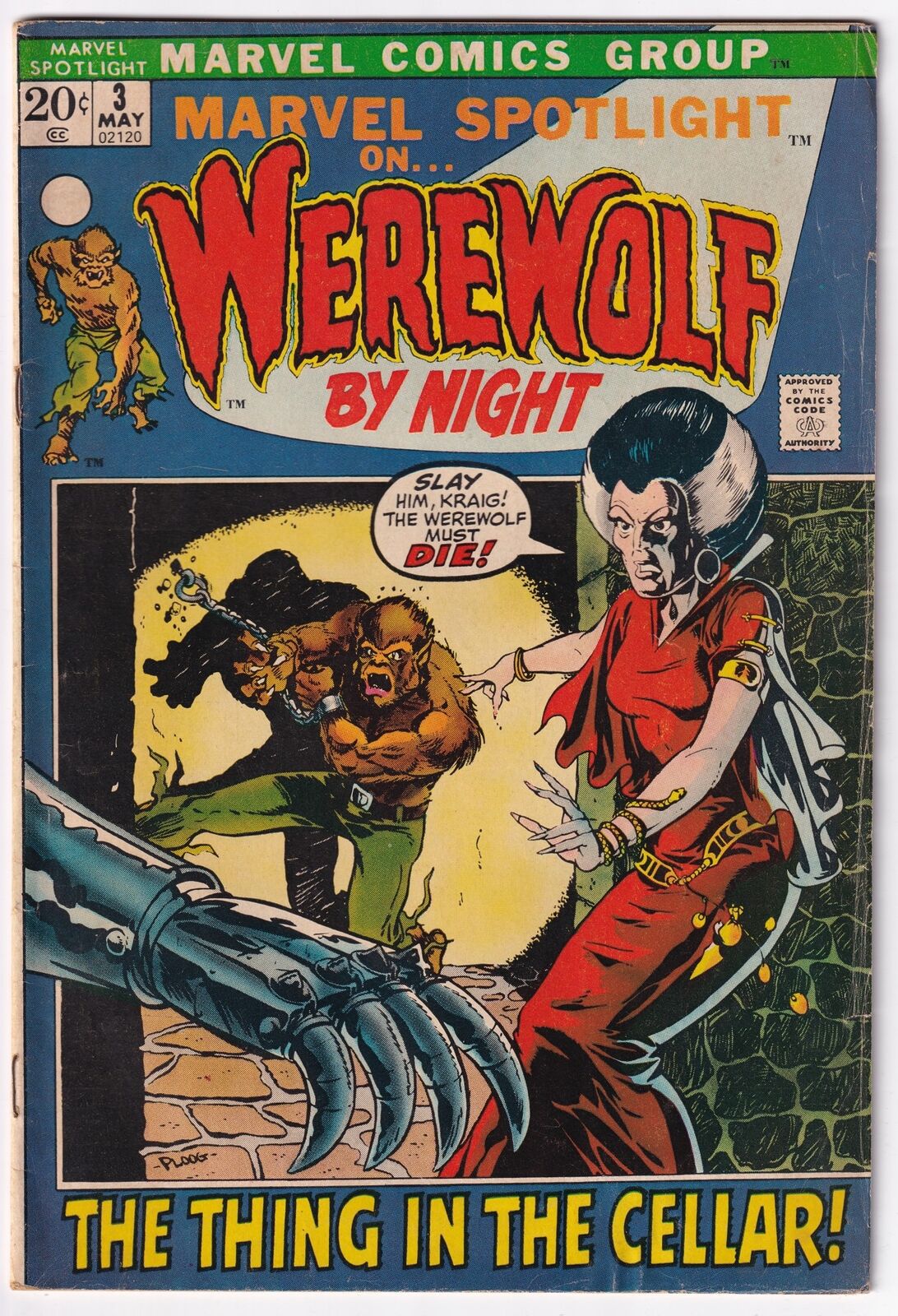 Marvel Spotlight Werewolf By Night # 3 Comic Book 1972 Gerry Conway 2nd App WWBN