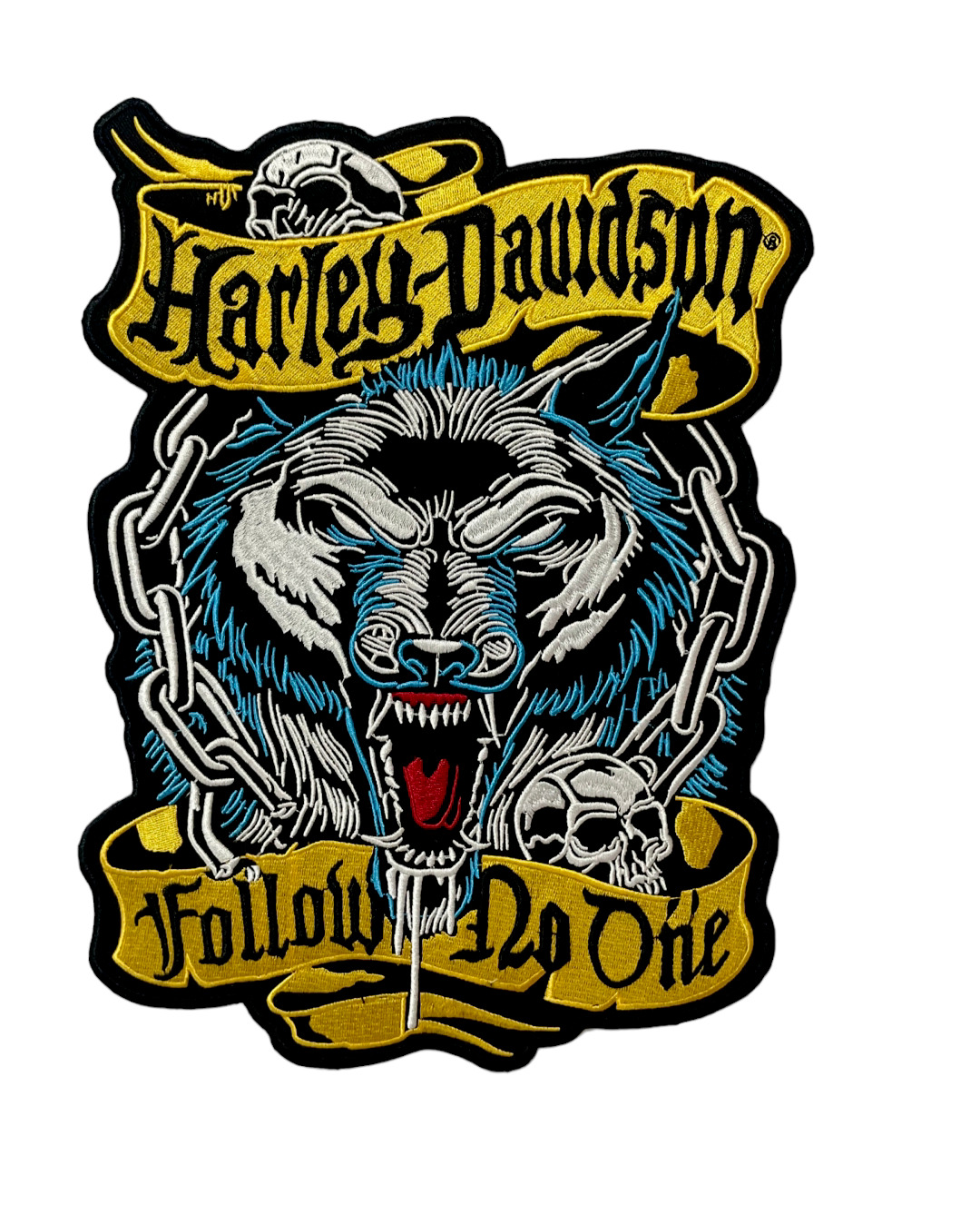 Harley  Lone Wolf Patch - 10\'\' Large Embroidery Patche for jacket back  - Sew On